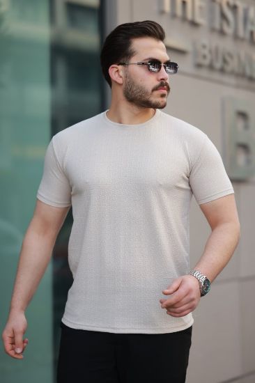 Erkek Kısa Kollu Zigzag Desenli T-shirt resmi